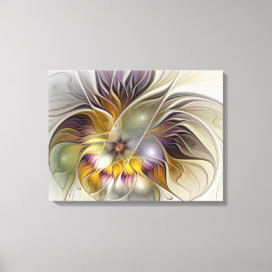 Abstrakte Fantasy Blume Modernes Triptychon Leinwanddruck