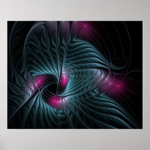 Abstrakte Fantasy Fraktal Poster