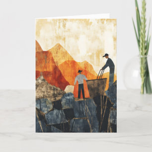 Abstrakte Farbarbeitnehmer Feiertagskarte