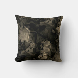 Abstrakte Farbblockdesign in Schwarz und Beige Kissen