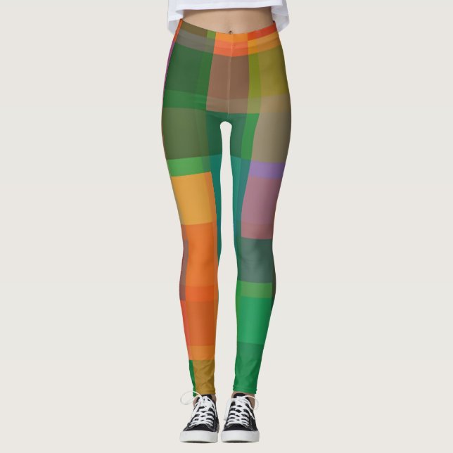 Abstrakte Farbblockkunst Leggings (Vorderseite)