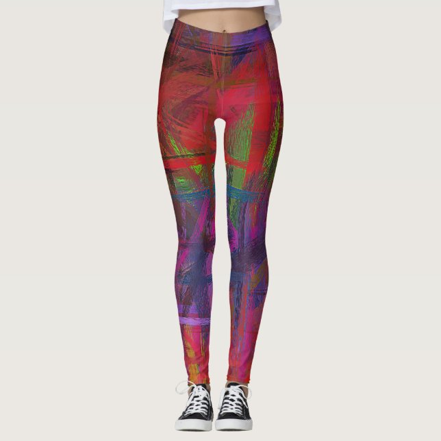 Abstrakte Farbe Art #24 Leggings (Vorderseite)