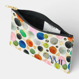 Abstrakte Farbe Gold Glitzer Art + Monogramm Zubehörtasche