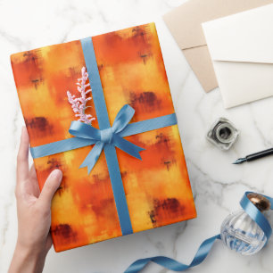 Abstrakte Farbe Orange/Gelb Geschenkpapier
