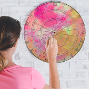 Abstrakte Farbe Rosa Gelbe Lila Schicht Dartscheibe