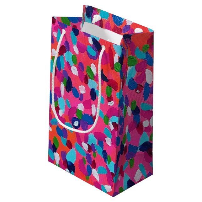 Abstrakte Farbe Rosa Kleine Geschenktüte (Rückseite Schrägansicht)