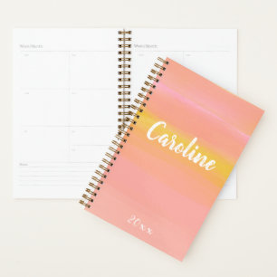 Abstrakte Farbe Rosa und Gelb Personalisiert Planer