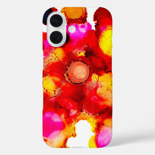 Abstrakte Farbe Rot und Pink iPhone 16 Hülle