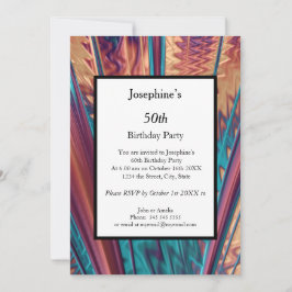 Abstrakte Farben 50. Geburtstagsparty Einladung