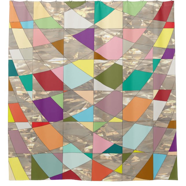 Abstrakte Farben Gold Duschvorhang (Vorderseite)