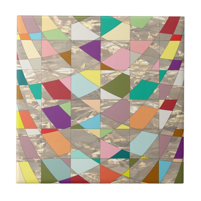 Abstrakte Farben Gold Fliese (Vorderseite)