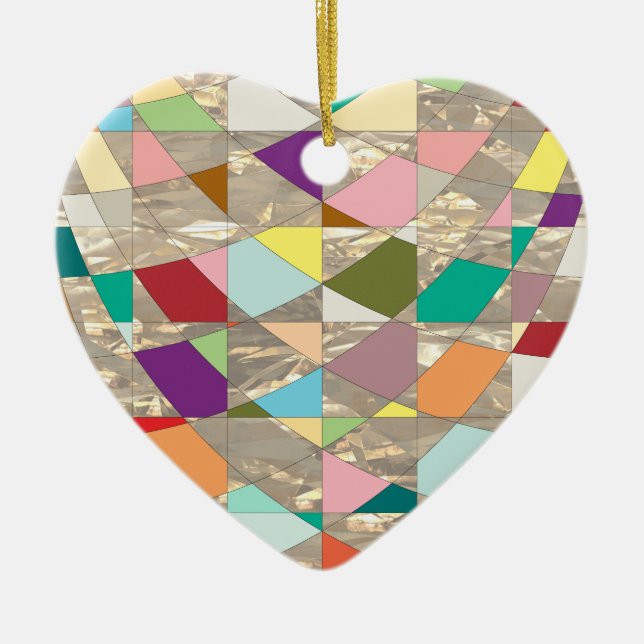 Abstrakte Farben Gold Keramikornament (Vorne)