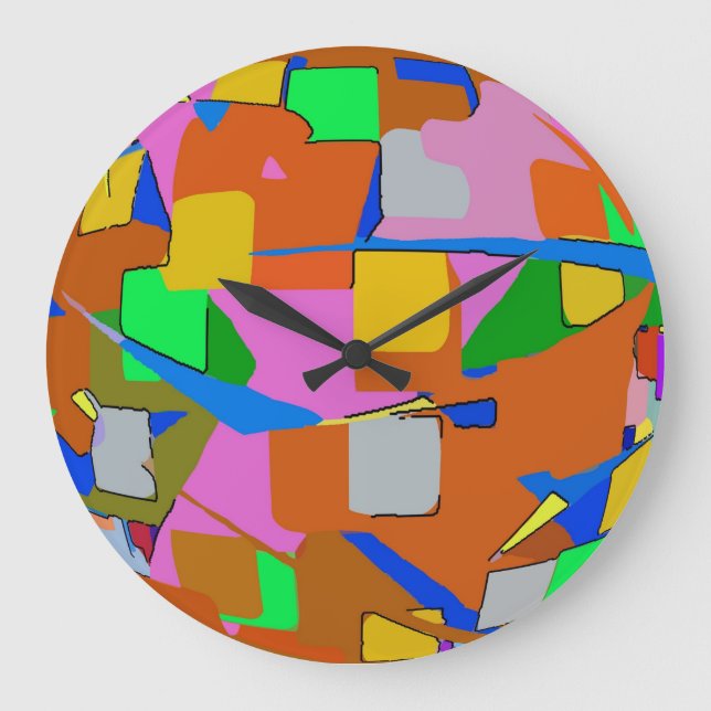  Abstrakte Farben Große Wanduhr (Vorderseite)