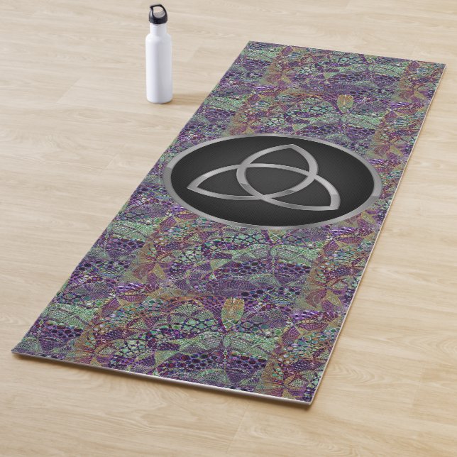 Abstrakte Farben Moderne Silver Trinity Knot Yogamatte (Beispiel)