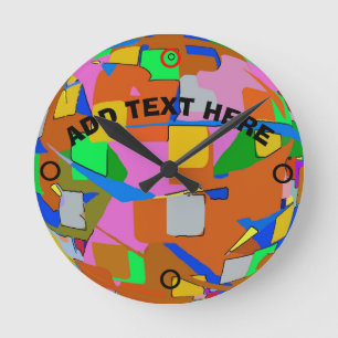 Abstrakte Farben Runde Wanduhr