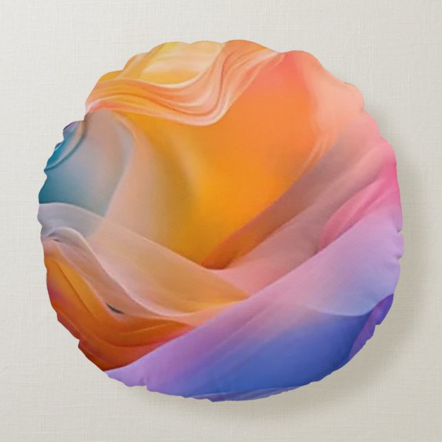 Abstrakte Farben Rundes Kissen (Vorderseite)