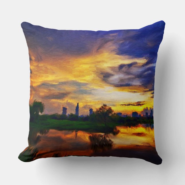 Abstrakte Farben | Saigon Sunset Kissen (Vorderseite)