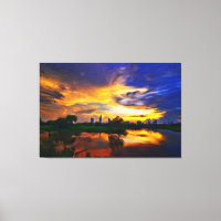 Abstrakte Farben | Saigon Sunset Leinwand Pr