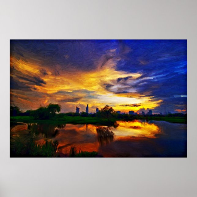 Abstrakte Farben | Saigon Sunset Poster (Vorne)