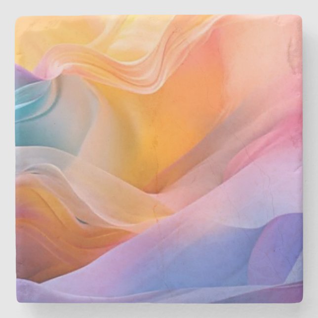 Abstrakte Farben Steinuntersetzer (Vorderseite)