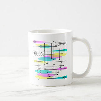Abstrakte Farben und Design der Atomzeit Kaffeetasse
