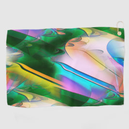 Abstrakte farbenfrohe Blätter im psychedelischen S Golfhandtuch