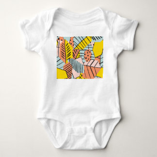 Abstrakte farbenfrohe Blätter, Naturmuster. Baby Strampler