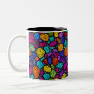 Abstrakte, farbenfrohe Felsen Zweifarbige Tasse