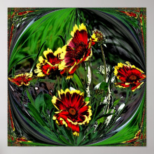 Abstrakte farbenfrohe Gänseblümchen-Blume Poster