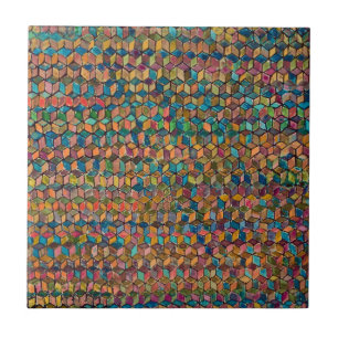 Abstrakte farbenfrohe geometrische Patchworkarbeit Fliese