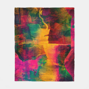 abstrakte, farbenfrohe Hintergrundkunst aus Papier Fleecedecke