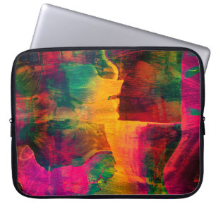 abstrakte, farbenfrohe Hintergrundkunst aus Papier Laptopschutzhülle