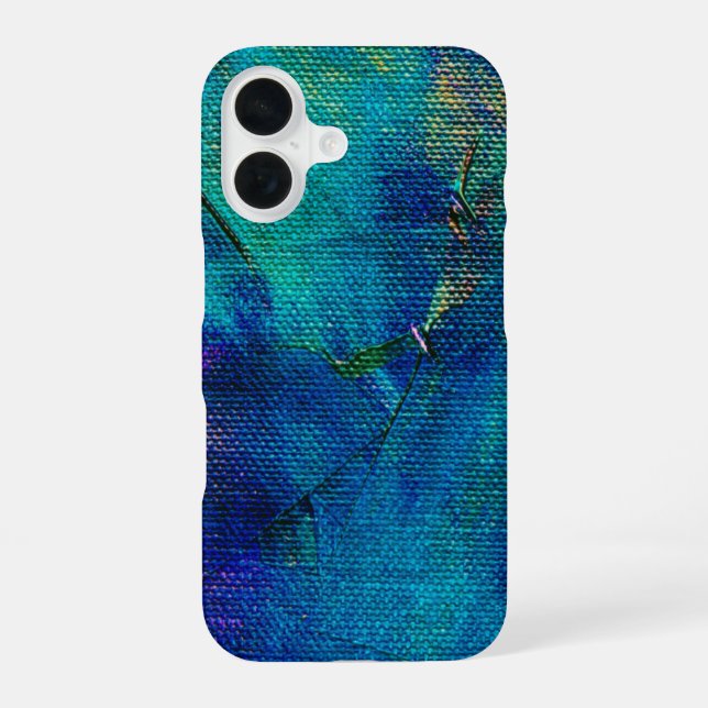 Abstrakte farbenfrohe iPhone 16 Hülle – Modern & K (Rückseite)