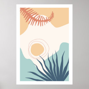 Abstrakte farbenfrohe Landschaft Poster