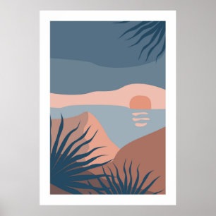 Abstrakte farbenfrohe Landschaft Poster