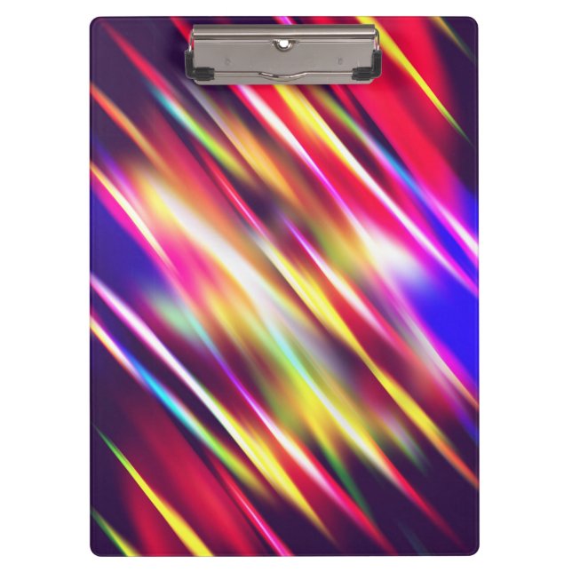 Abstrakte farbenfrohe Linien Klemmbrett (Vorderseite)