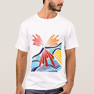 Abstrakte farbenfrohe Linien Wurfkissen Moderne T-Shirt
