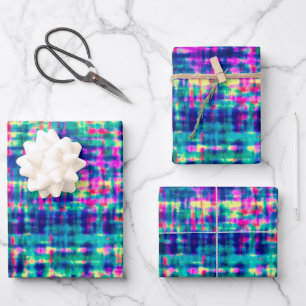 Abstrakte Farbenfrohe Moderne Gefärbte Krawatte Mu Geschenkpapier Set