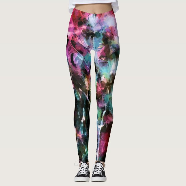 Abstrakte, farbenfrohe Muster, hell, elegant Leggings (Vorderseite)