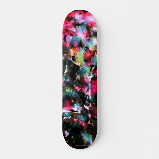 Abstrakte, farbenfrohe Muster, hell, elegant Skateboard (Vorne)