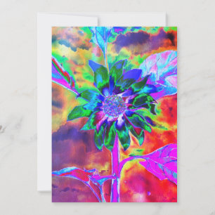 Abstrakte, farbenfrohe psychedelische Chakra-Sonne Einladung