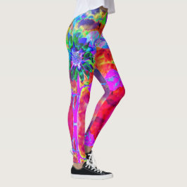 Abstrakte, farbenfrohe psychedelische Chakra-Sonne Leggings