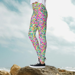 Abstrakte farbenfrohe Punkte Wasserfarben-Muster  Leggings