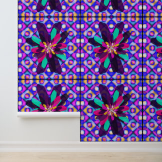 Abstrakte farbenfrohe Retro-Floral-Mandala-Kunst Tapete