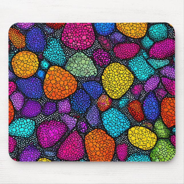 Abstrakte farbenfrohe Steine Mousepad (Vorne)