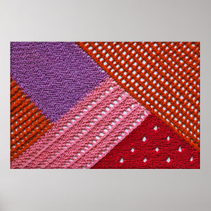 Abstrakte farbenfrohe Textur, gestrickt von Speich Poster