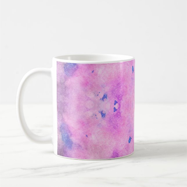 Abstrakte, farbenfrohe Wasserfarbe. Digitale Kunst Kaffeetasse (Links)