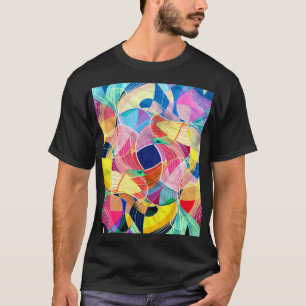 Abstrakte farbenfrohe Wasserfarbe, fantastischer H T-Shirt