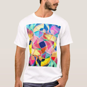 Abstrakte farbenfrohe Wasserfarbe, fantastischer H T-Shirt