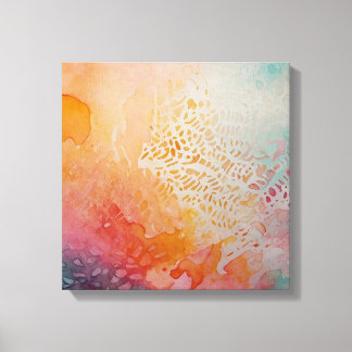 Abstrakte Farbenfrohe Watercolor Leinwanddruck